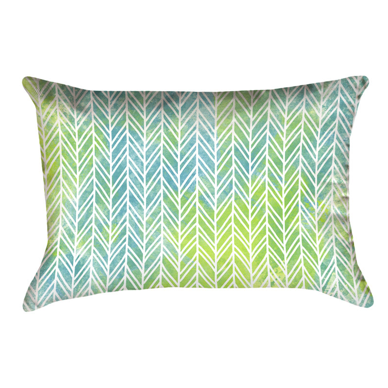Coussin lombaire intérieur / extérieur Katelyn Elizabeth, Bleu / Jaune