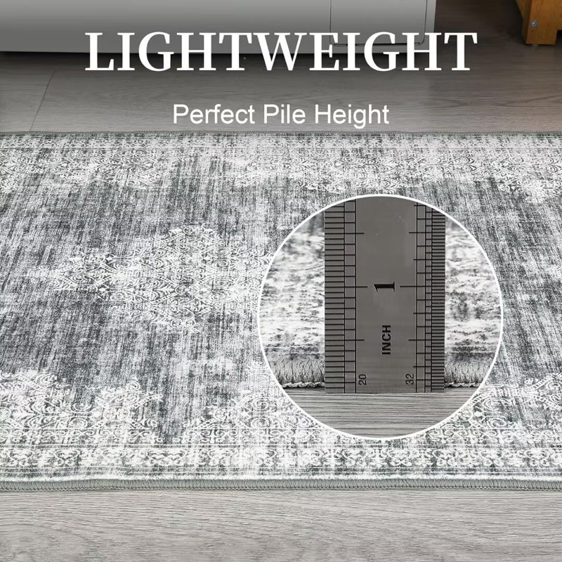 Tapis de chambre à coucher à motif floral antidérapant pour salon Boho, Rectangle 5 pi x 7 pi
