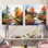 «Yellow River and Autumn Autumn Tranquility I - Forest River», ensemble de 2 reproductions d'art sur toile