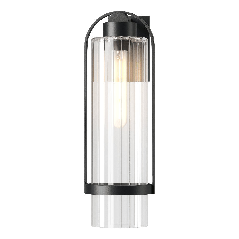 Alcove Aluminum Wall Light, Clear Glass, Coastal Black, 23.2" H x 7.8" W x 8.3" D