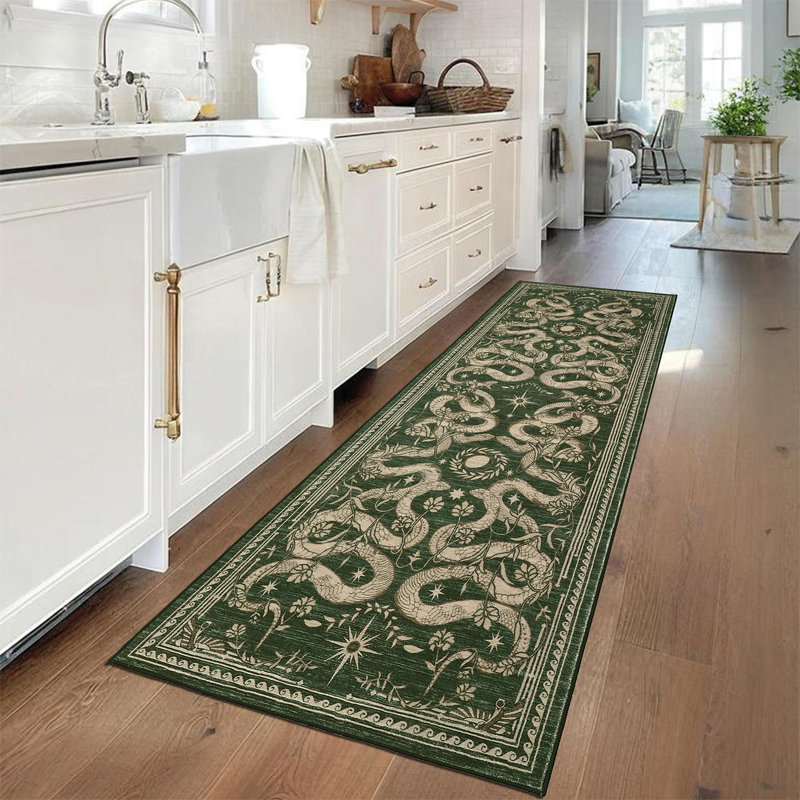 Snakes Machine Washable Area Rug Non Slip Wild Life Serpent Print Rug Low Pile Aesthetics Carpet for Living Room Bedroom Office