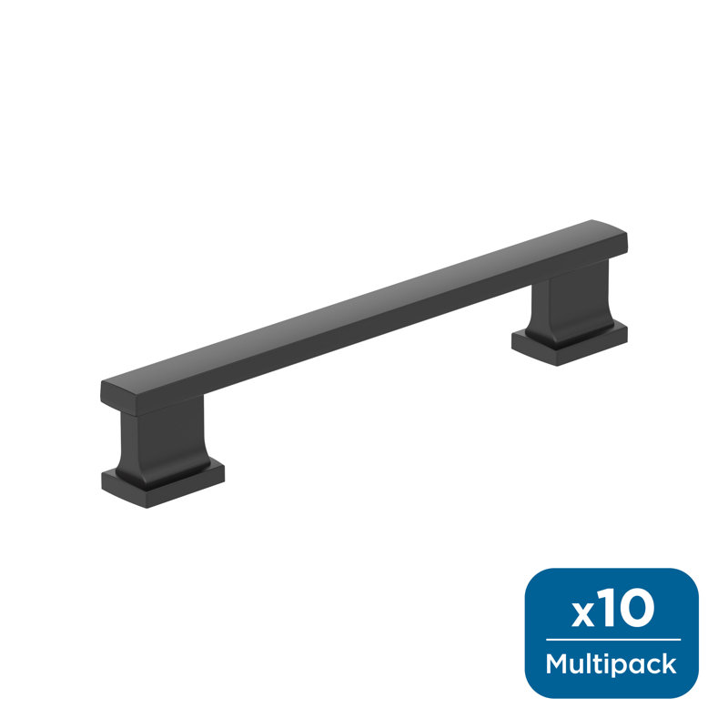 Triomphe 5-1/16 inch (128mm) Center-to-Center Matte Black Cabinet Pull, 10 Pack, Matte Black