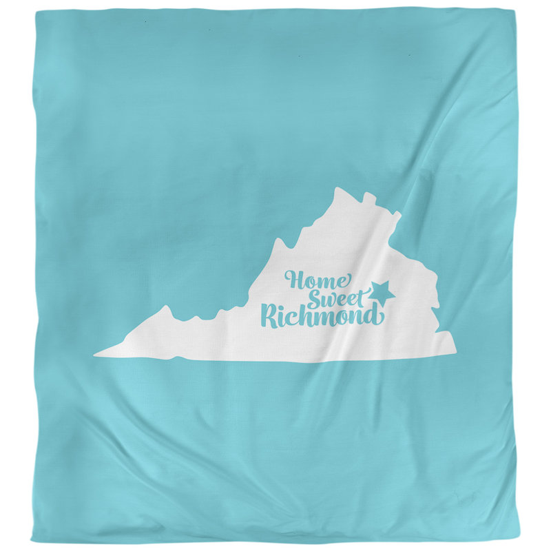 Housse de couette réversible simple richmond virginie, Housse de couette pour très grand lit, Bleu sarcelle, Polyester brossé