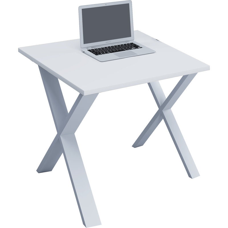 Remey Writing Desk, 76cm H x 80cm W x 50cm D, White/Grey