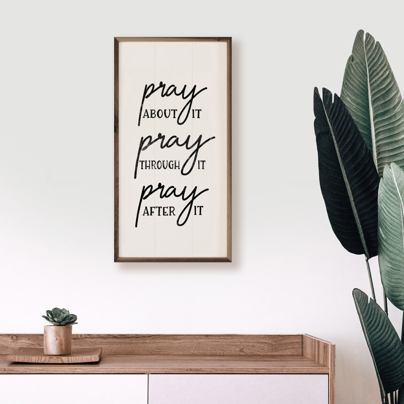 Pray About It - noir, Blanc, H 24 po x l 12 po