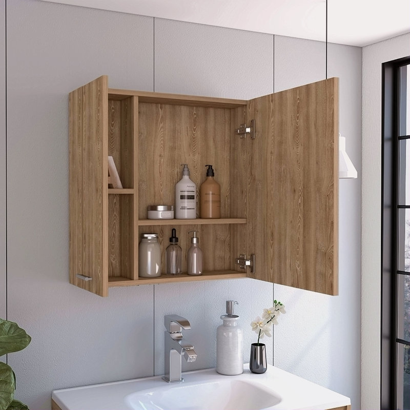Armoire à double porte 23 "Medecine, quatre tablettes intérieures