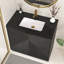 Ensemble de meuble-lavabo autoportant 35,4 po avec lavabo en acrylique noir renforcé Monterey-941896272