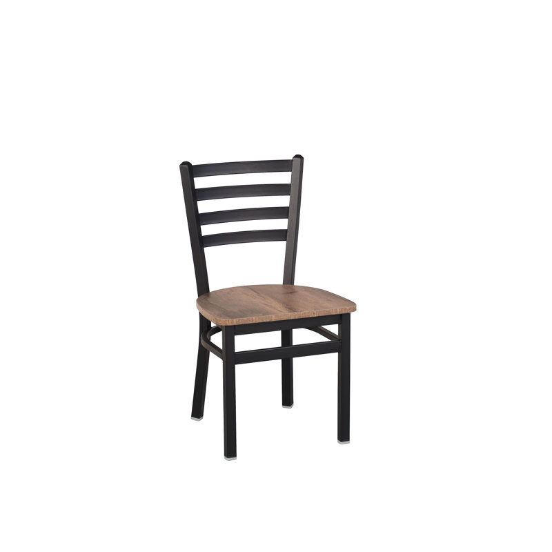 Lima 17.25'' H Metal Dining Chair, Sand Black, Rustic Brown/Black