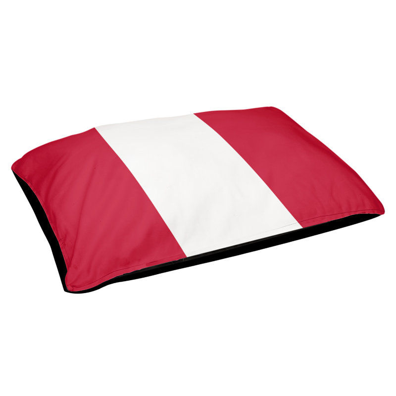 Lit à chat à rayures de football cincinnati, L 50 po x l 40 po, Rouge / Blanc