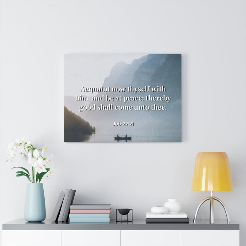 Be At Peace Job 22:21 - Wrapped Canvas Print, 46cm H x 61cm W