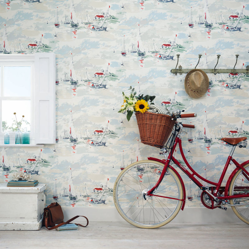 Sail Away Wallpaper, Sky Blue