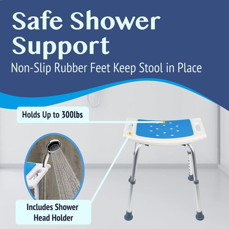 Aayza 20'' W Metal Shower Bench