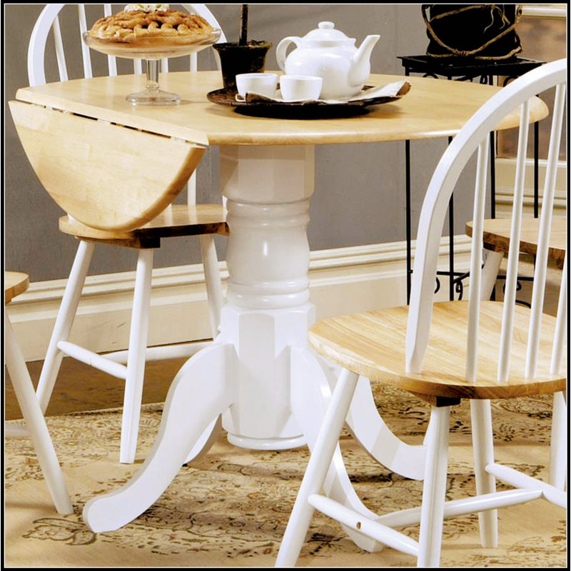 Round 40-inch Drop Leaf Extension Dining Table, Perfect for Small Spaces and Versatile Use in Kitchens and Dining Rooms