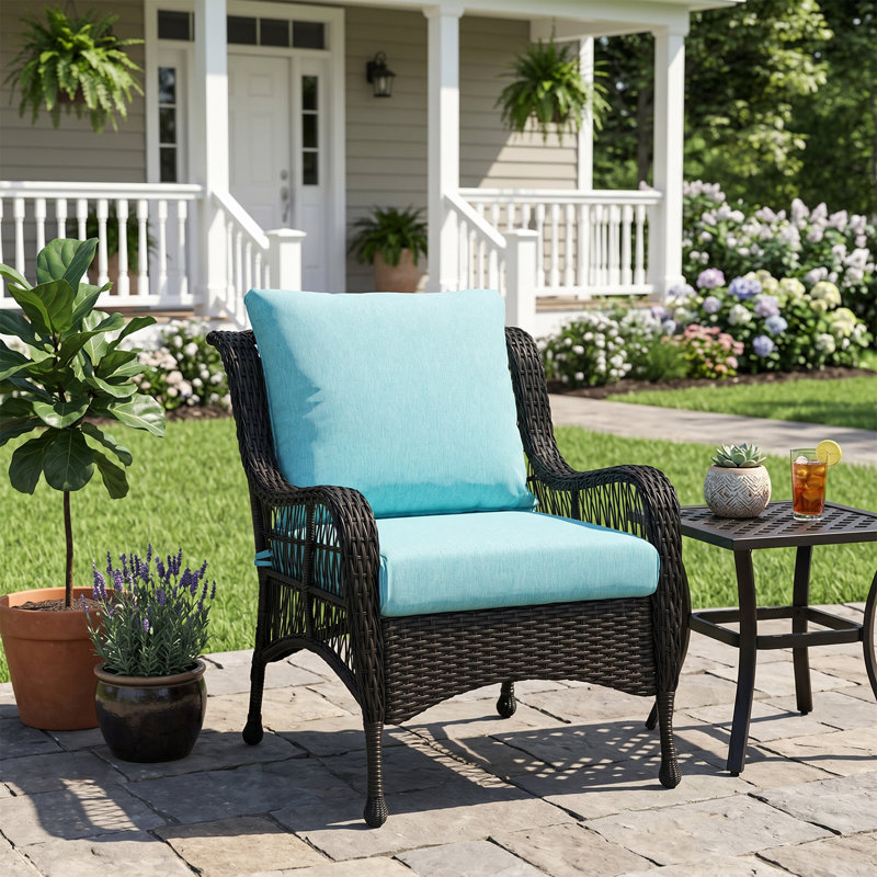 Outdoor Water-resistant Deep Seat Cushion Set, Aruba Blue, 19" W x 19" D