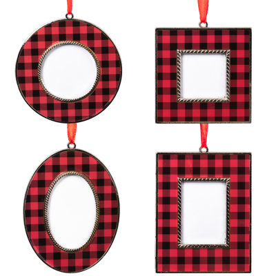 Ensemble de 4 décorations de Noël Buffalo Plaid