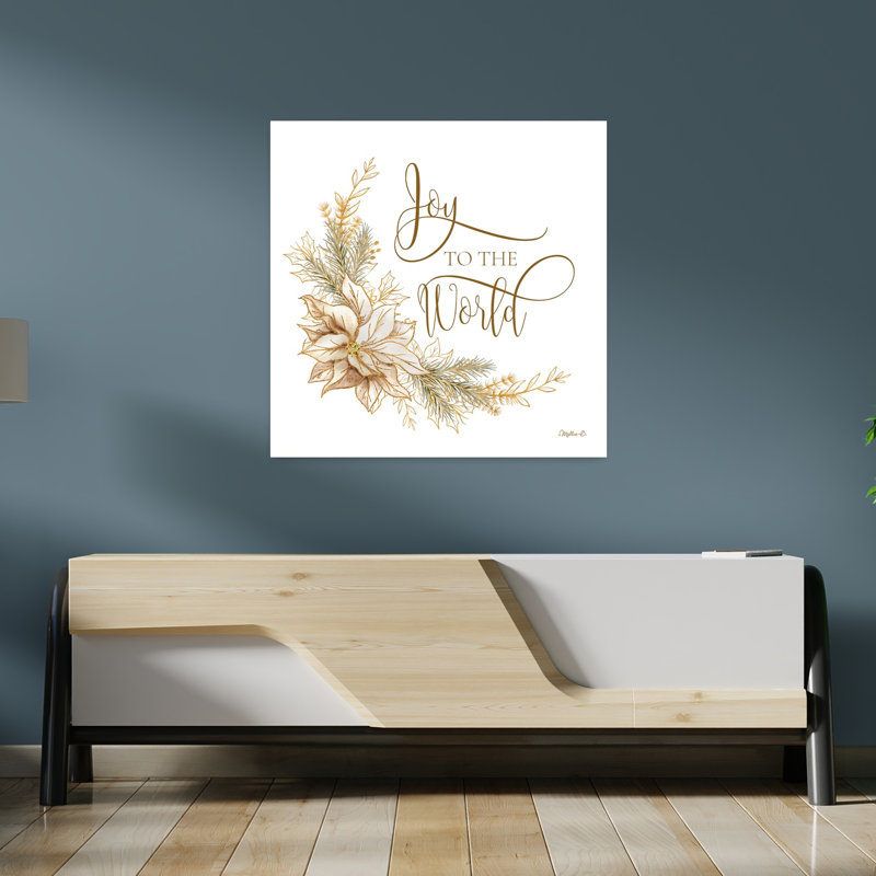 Golden Joy to the World by Mollie B. - 1 Piece Wrapped Canvas Wall Art, 91.44cm H x 91.44cm W