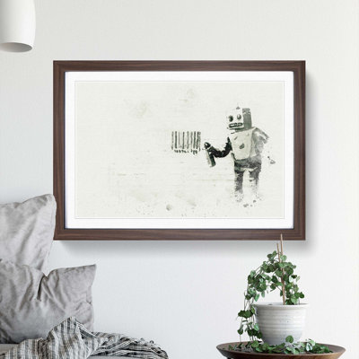 Robot Barcode by Banksy - Picture Frame Graphic Art Print