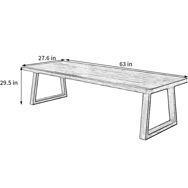 Table de salle à manger Modern, H 29,5 po x L 63 po x l 27,6 po
