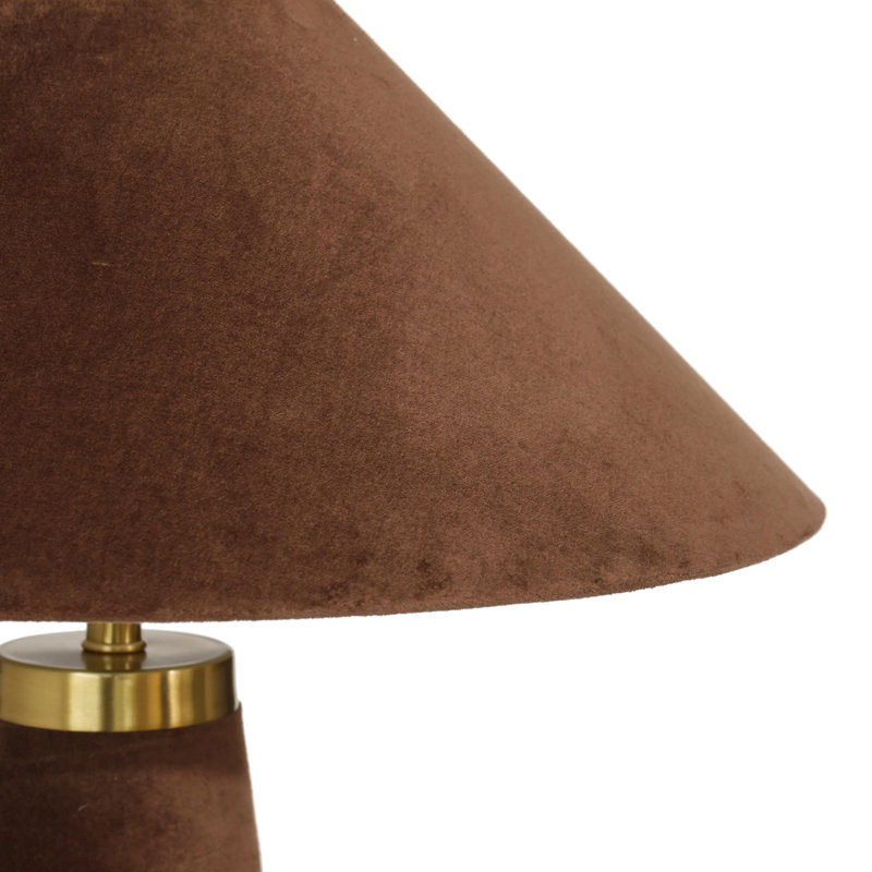 Graham Terracotta Velvet Table Lamp, Brown, Brown