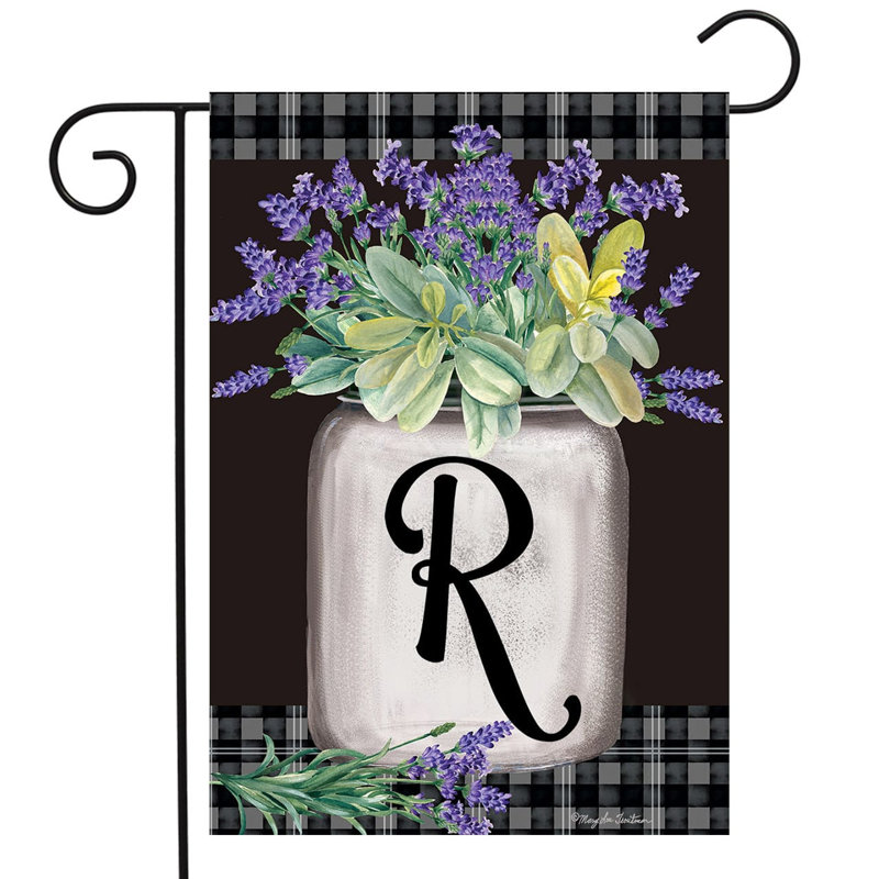 Drapeau de jardin ferme monogramme lettre R