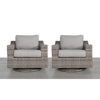 Chaise de patio pivotante avec coussins Shelton