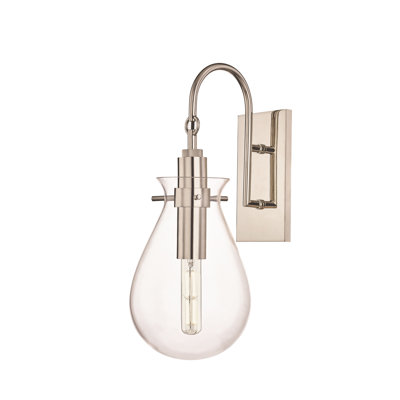 Glass 1-Light Armed Sconce