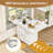 47" Wood Rolling Folding Dining Table - Small Foldable Table With Storage Space For Small Space