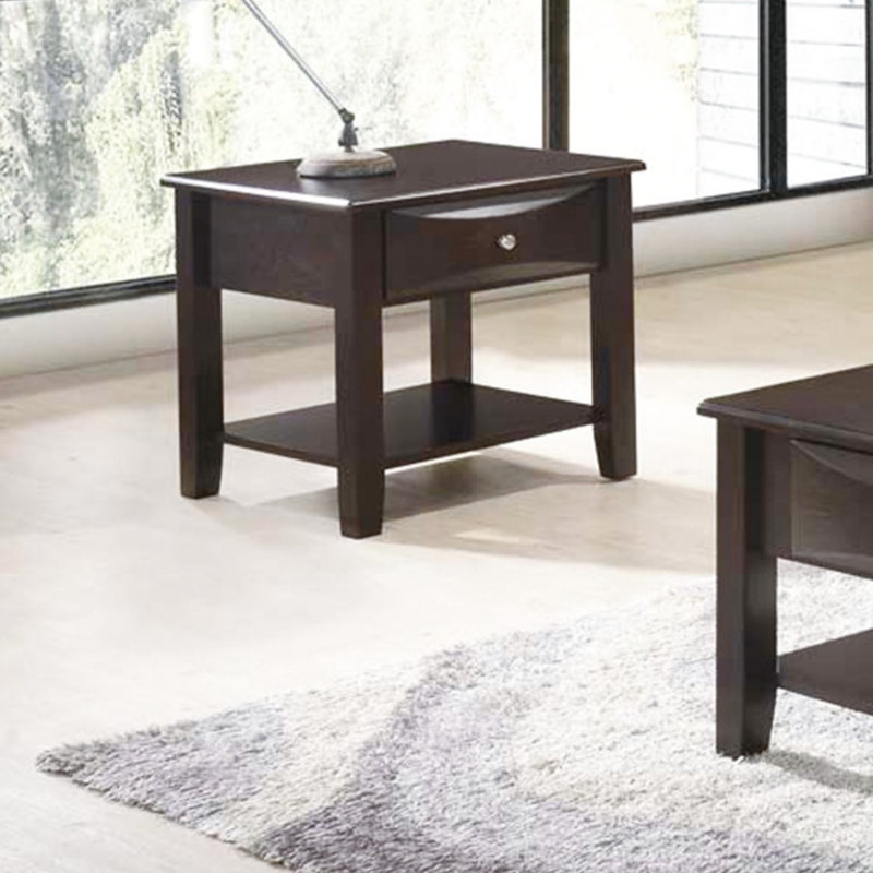 Table de bout simple en bois avec table de bout et tiroir d'appoint