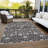 Machine Washable Indoor/Outdoor Cicel ACN1155 Black Rug-100248139