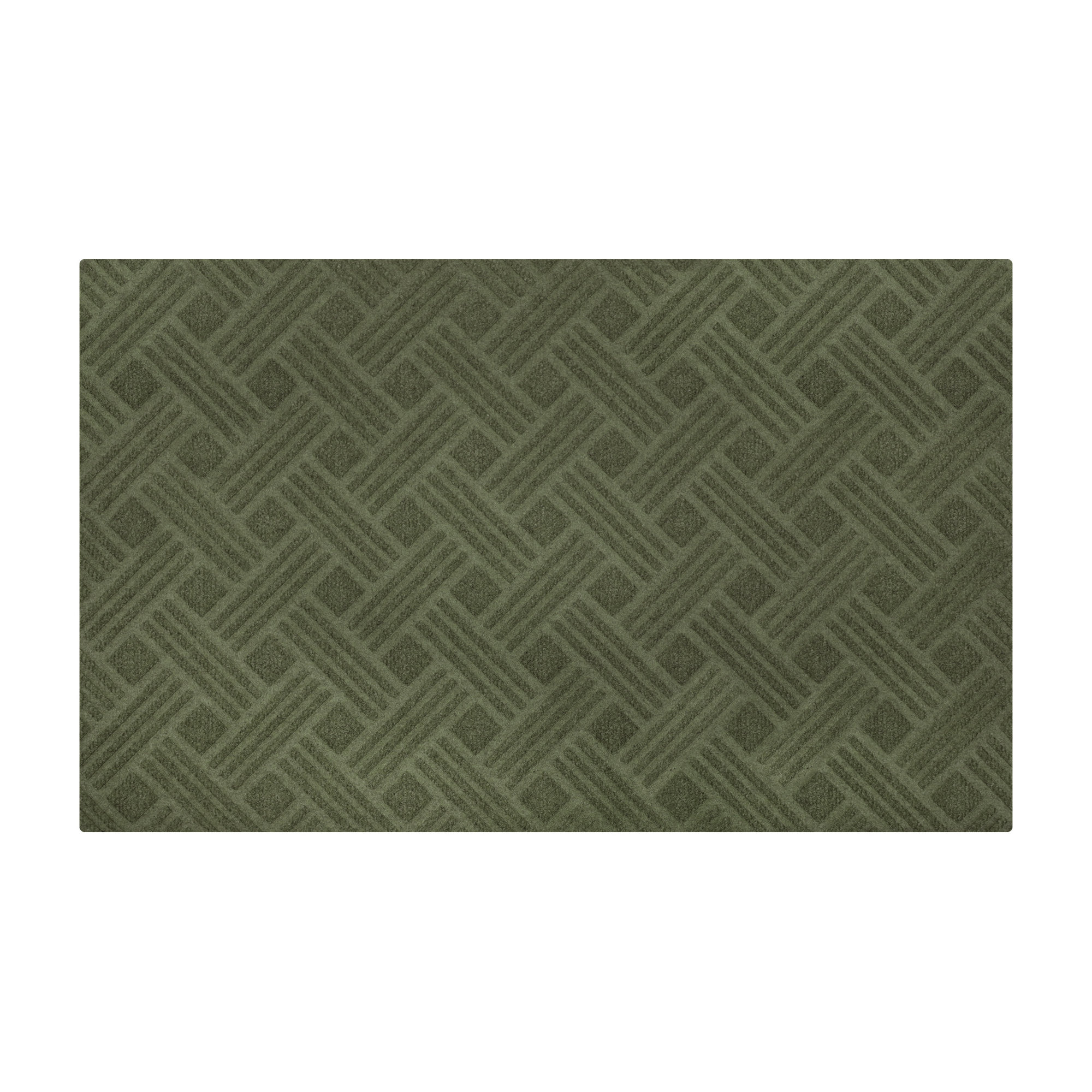 WaterHog Luxe Classic Thatch Non-Slip Indoor Outdoor Door Mat, Olive, 21.5" W x 35" L