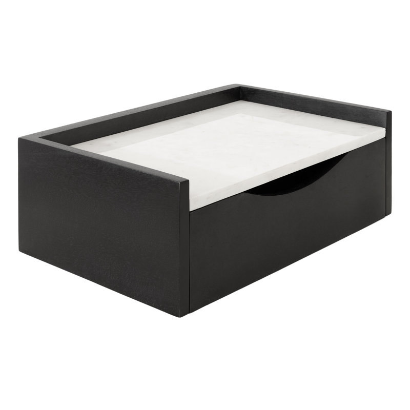 Tablette flottante avec tiroir Benning, Noir
