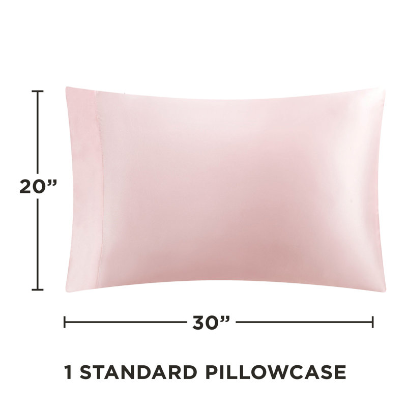Juicy Couture Premium Silky Satin Sheet Sets, Twin Sheet Set with 1 Pillowcase, Pink
