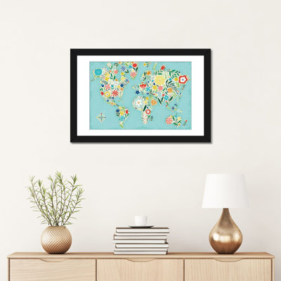 «Floral World Blue», reproduction sur toile tendue