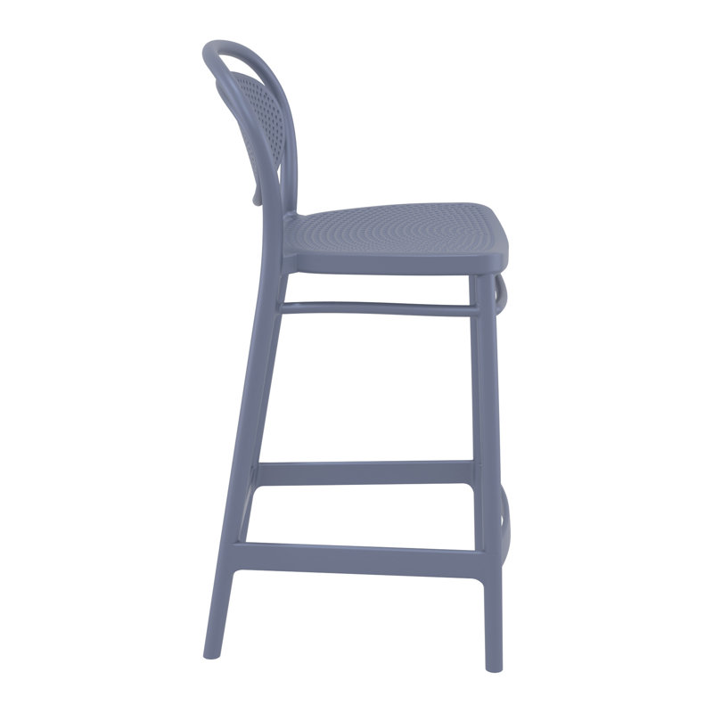 Tabouret de bar pour le patio Farrah, Gris foncé, Tabouret de comptoir (siège d'une hauteur de 25,6