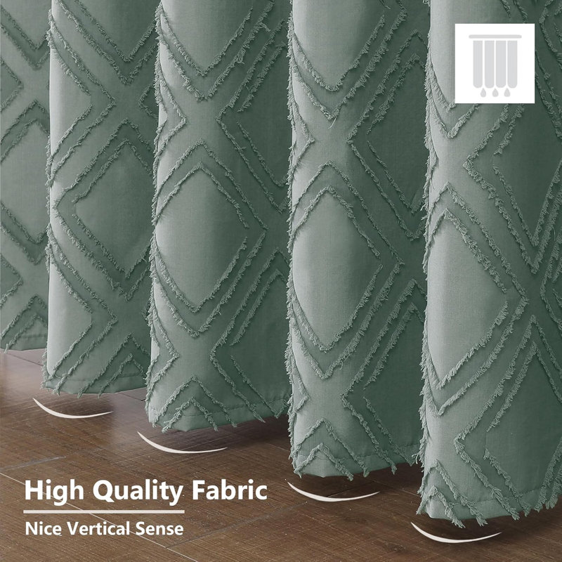 Ensemble de rideau de douche Jacquard, Vert