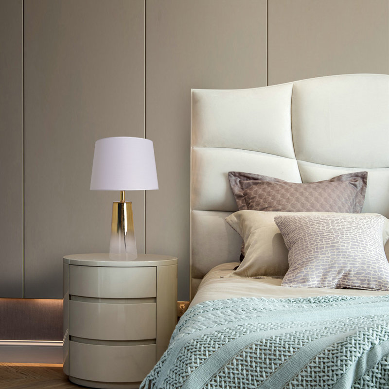 Bri Glass Table Lamp, Gold Ombre