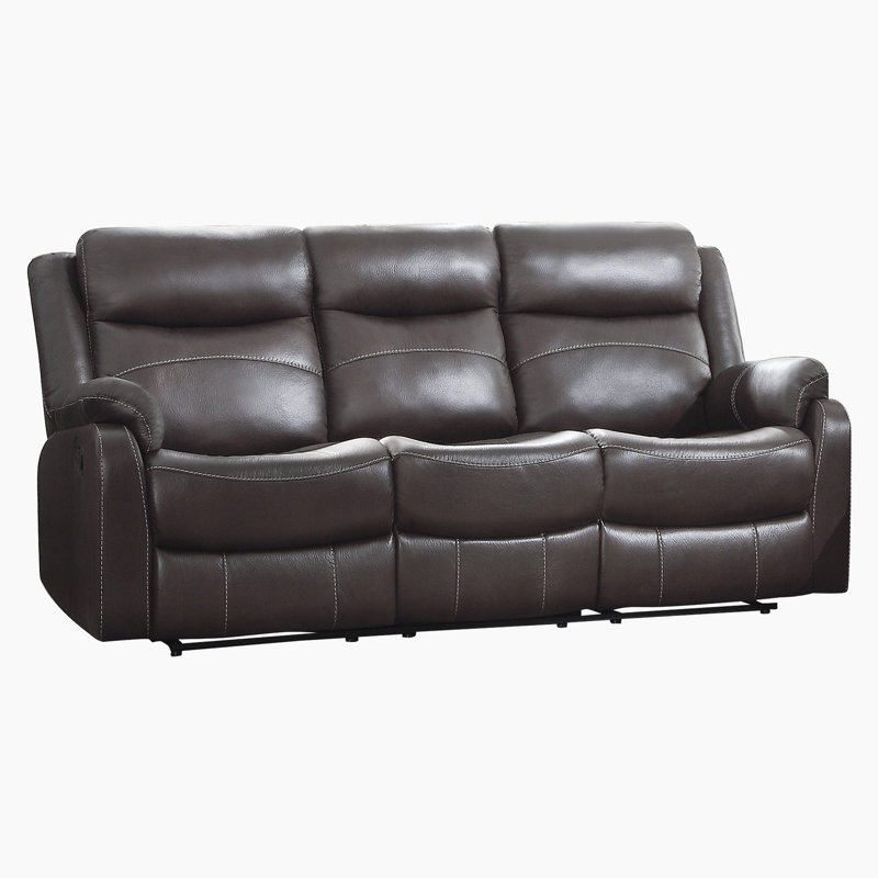 Canapé inclinable manuel en microfibre de 81 po Karston, Microfibre brun foncé / microsuède