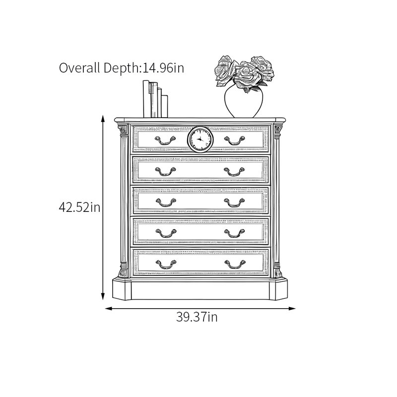 American country style painted drawer accent chest