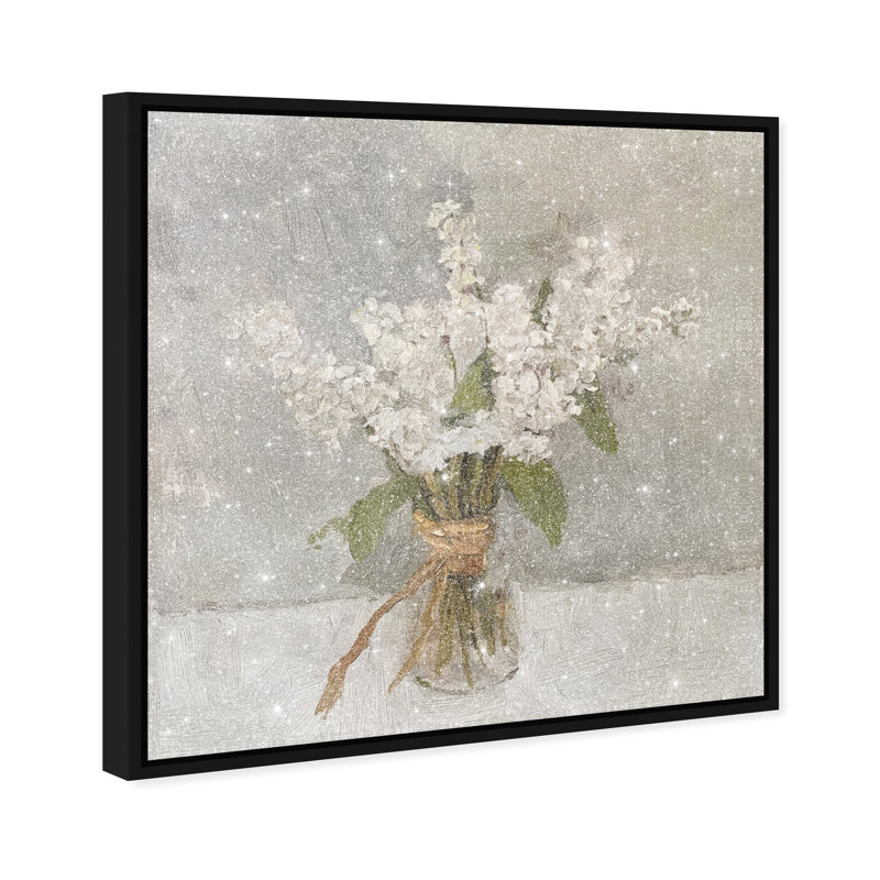 Snowbound Flower Canvas Floral & Botanical Print by Oliver Gal, Black Frame, 12 x 12, 13"H x 13"W, Black Frame
