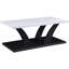 Ensemble de table basse et de table de bout Zen 3 pièces, faux marbre blanc, pieds noirs