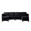 Canapé modulaire en velours à accoudoirs carrés 116 po-1431978417