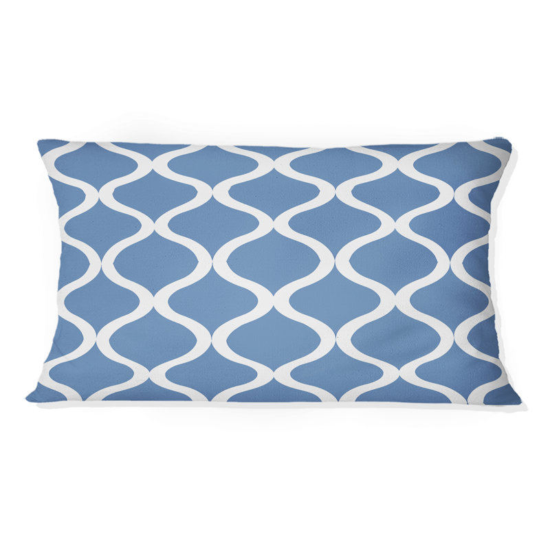 Coussin lombaire bleu Modern Trellis II