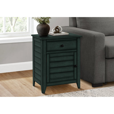 25,93 po Table d'appoint H - placage bleu antique, côté pratique du meuble de chambre à coucher avec placage en bois massif +, look décontracté