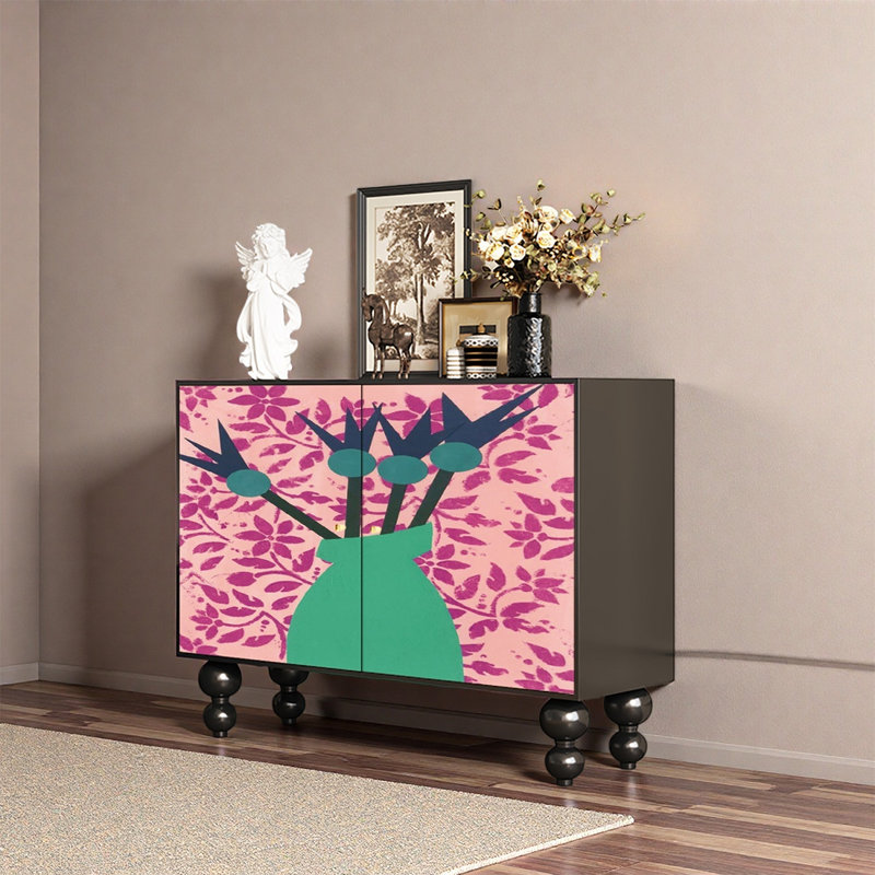 Armoire de rangement décorative en bois de frêne