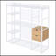 Armoire ouverte avec rails suspendus, tablettes et tiroirs, blanc