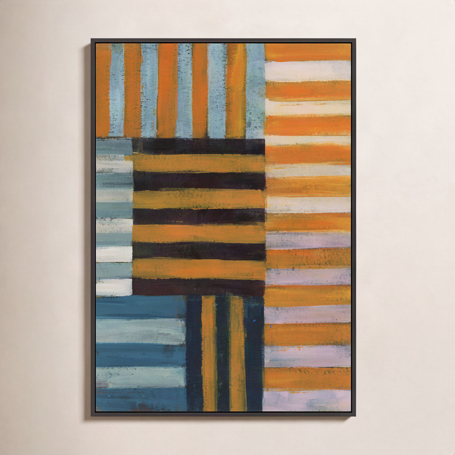 Give-and-Take 2 Print by Anne-Marie Olczak, 38" H x 30" W, Framed Print Canvas without Mat, Black