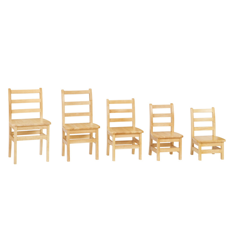 Natural Wood Ladderback Children's Chair Set of 2