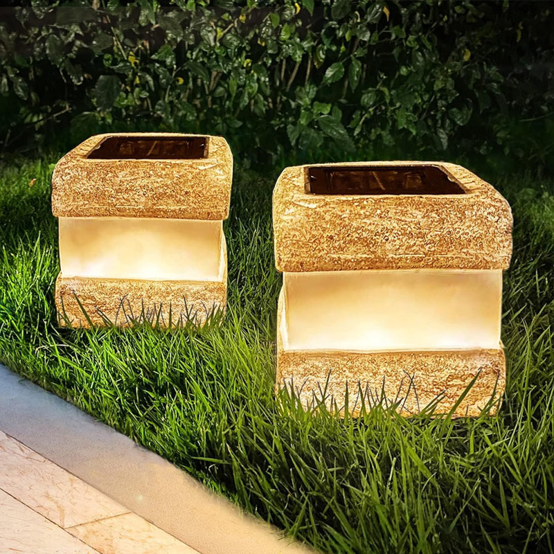 Juuli Solar Powered Stone Pathway Light, Brown