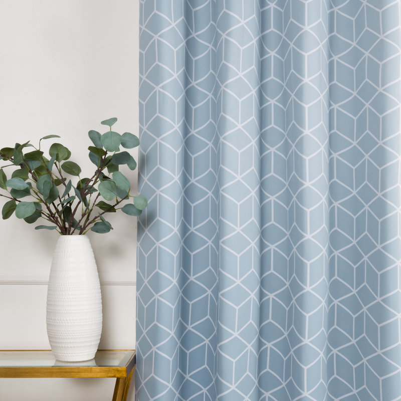 Kamri Polyester Room Darkening Curtain Panel Pair Single Panel, Blue, 52" W x 84" L