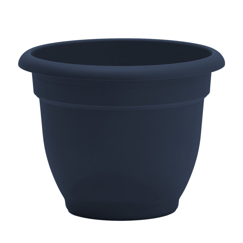 Traditional Self-Watering Plastic Indoor/Outdoor Pot Planter, 15" H x 18" W x 18" D, Blue